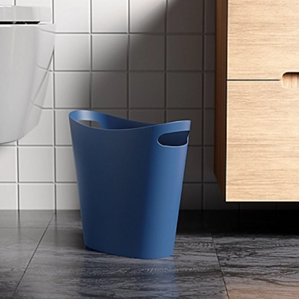 new NAVY BLUE Simply Essential™ 2-Gallon Slim Waste Basket - COLLEGE DORM FAV